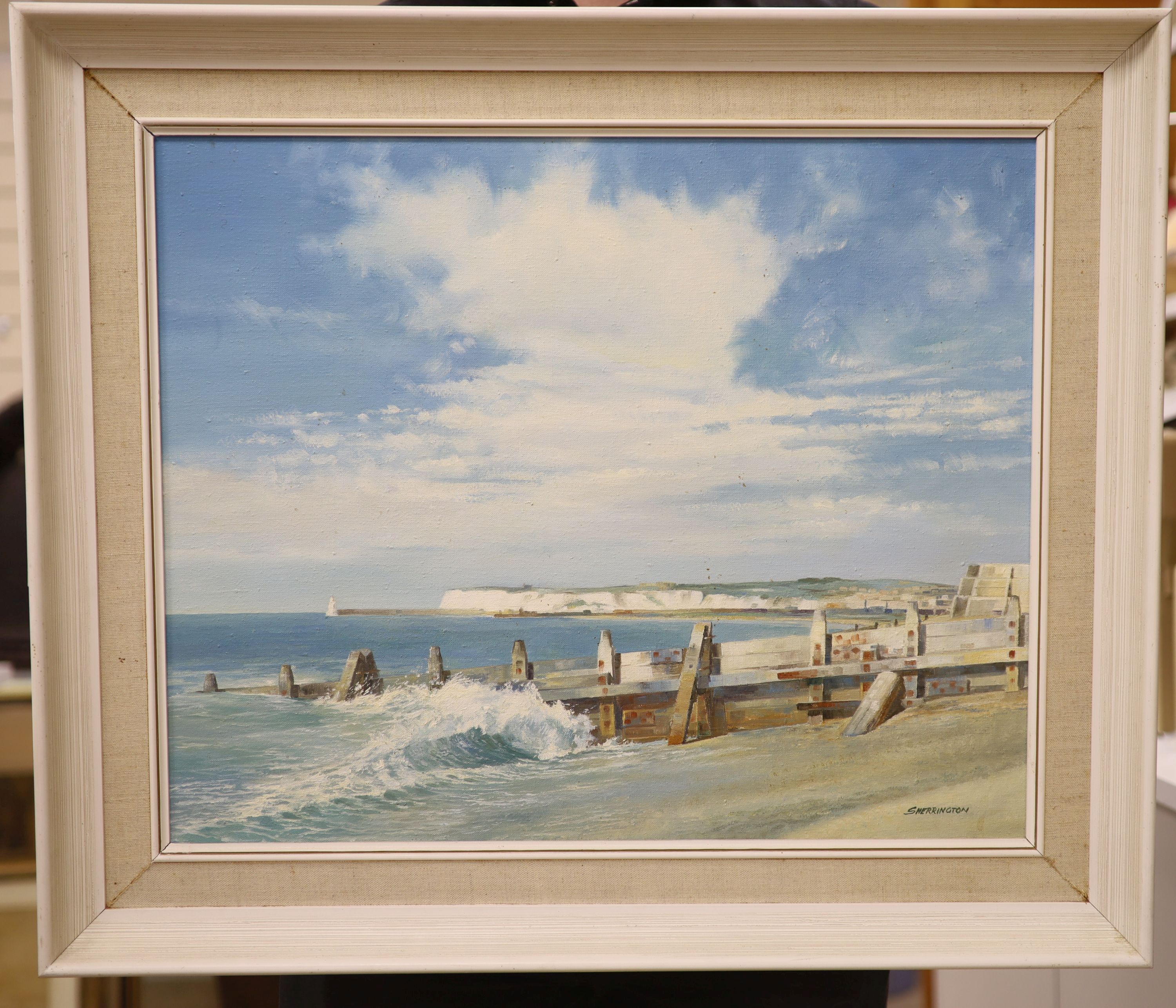 Richard Sherrington, oil on canvas, Newhaven, signed, 46 x 56cm